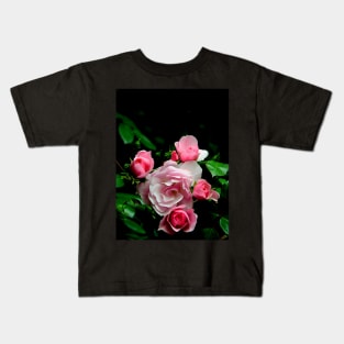 Rose Group, Garden Pink Flowers Macro Photo Kids T-Shirt